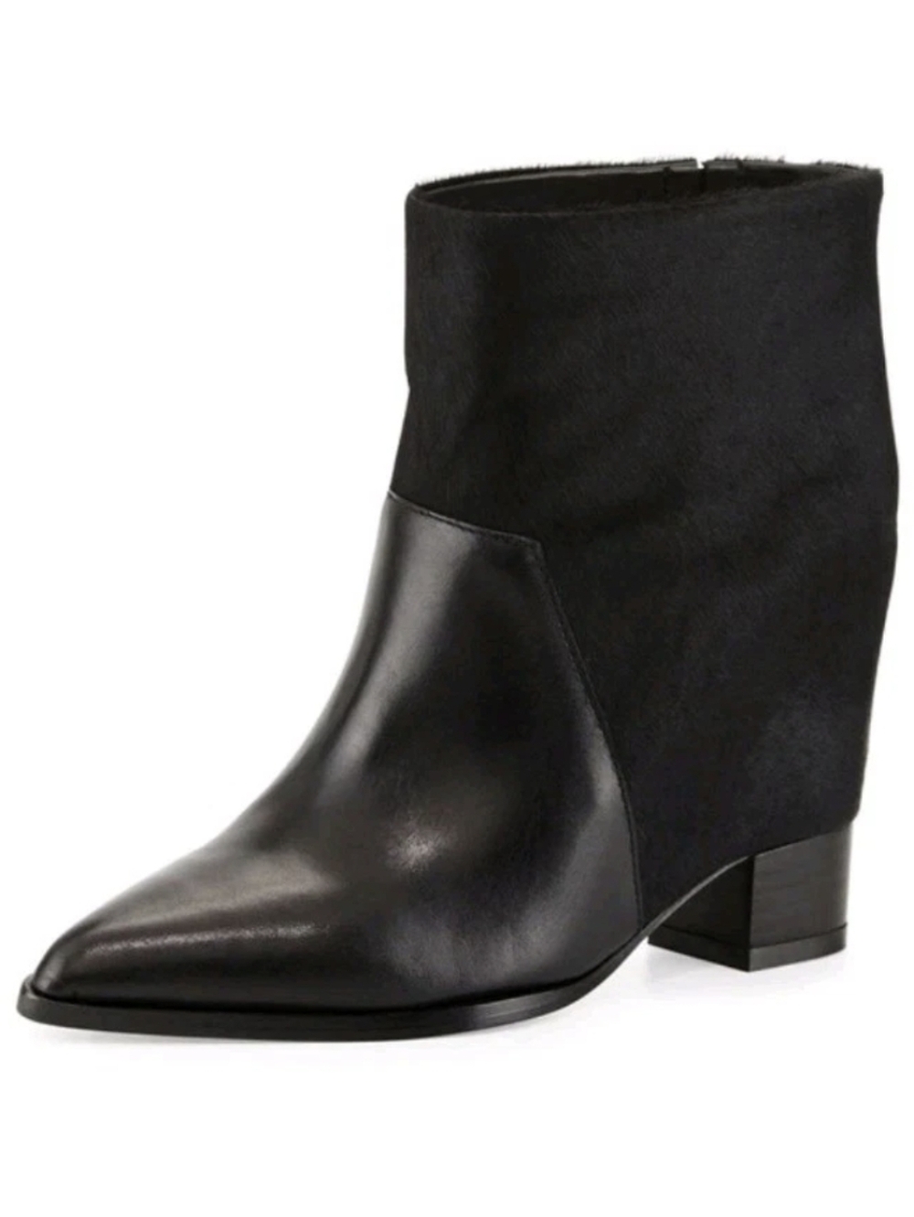Saint & Libertine Mercer Boots Calf Hair Hidden Wedge Pointed Toe Black Size 8.5